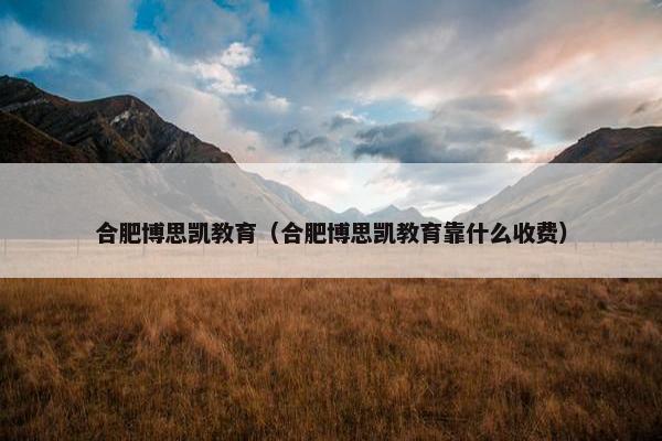 合肥博思凯教育（合肥博思凯教育靠什么收费）