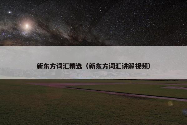新东方词汇精选（新东方词汇讲解视频）