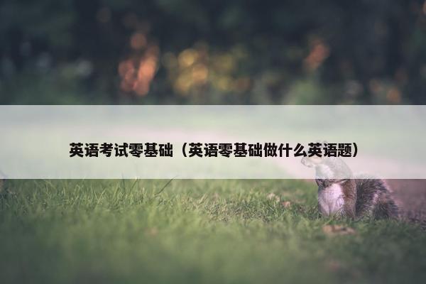 英语考试零基础（英语零基础做什么英语题）
