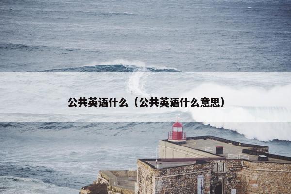 公共英语什么（公共英语什么意思）