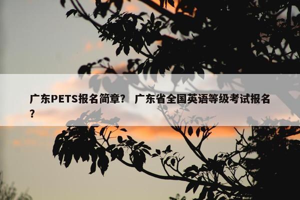 广东PETS报名简章？ 广东省全国英语等级考试报名？