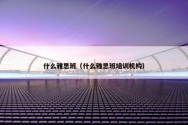 什么雅思班（什么雅思班培训机构）