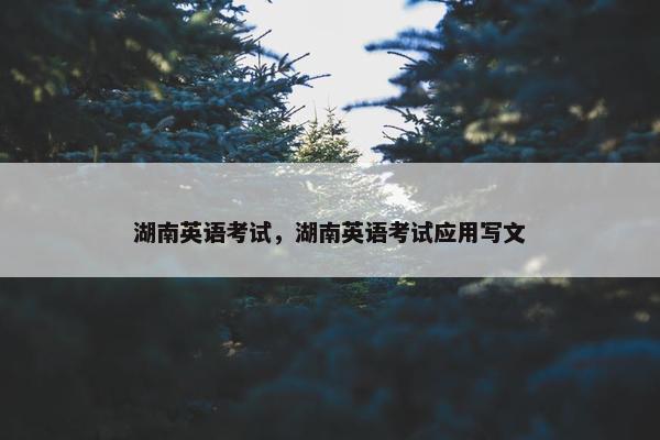 湖南英语考试，湖南英语考试应用写文