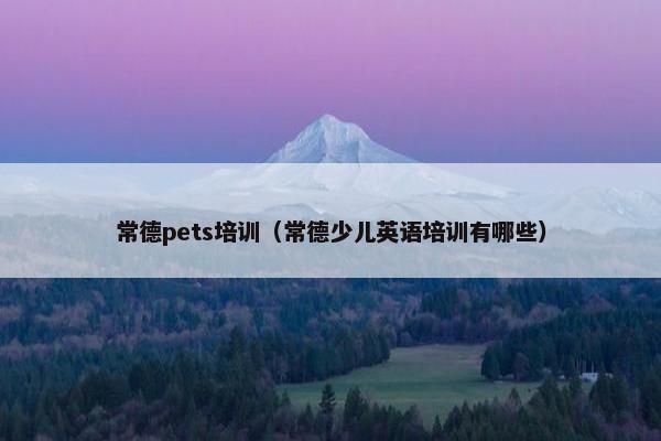 常德pets培训（常德少儿英语培训有哪些）