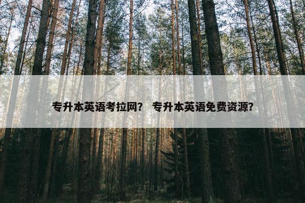 专升本英语考拉网？ 专升本英语免费资源？