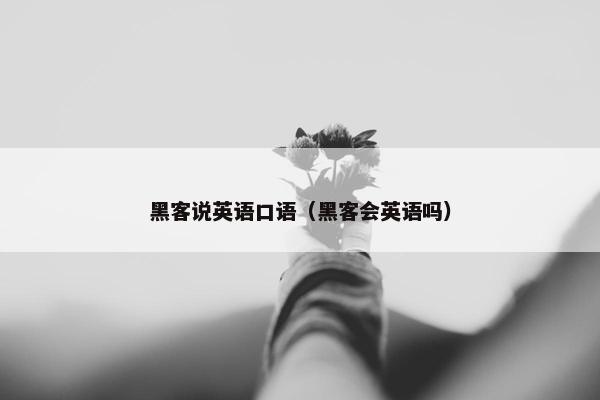 黑客说英语口语（黑客会英语吗）