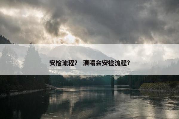 安检流程？ 演唱会安检流程？