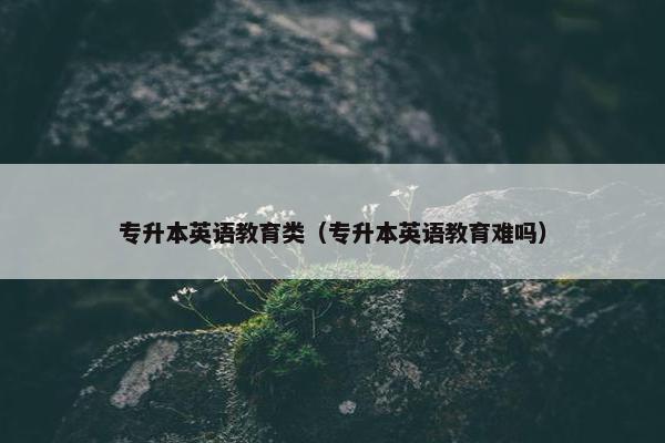 专升本英语教育类（专升本英语教育难吗）