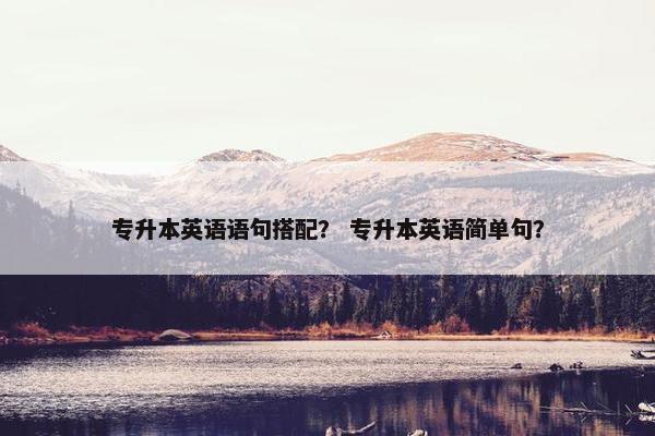 专升本英语语句搭配？ 专升本英语简单句？