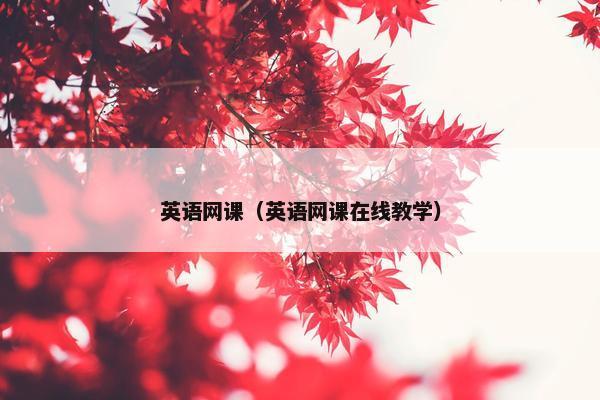 英语网课（英语网课在线教学）
