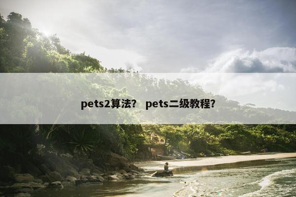 pets2算法？ pets二级教程？