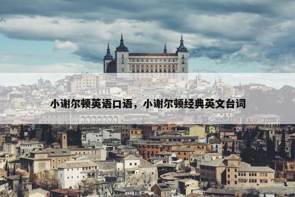 小谢尔顿英语口语，小谢尔顿经典英文台词