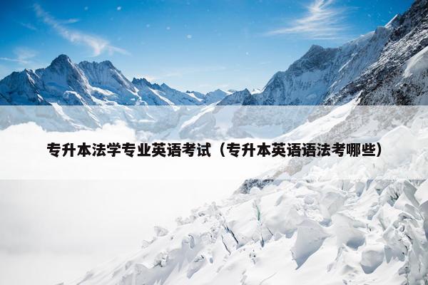 专升本法学专业英语考试（专升本英语语法考哪些）