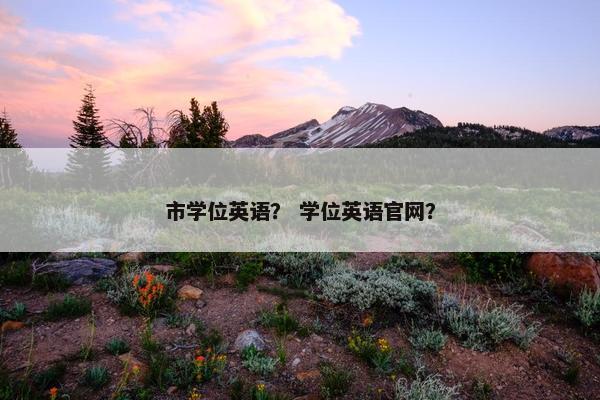 市学位英语？ 学位英语官网？