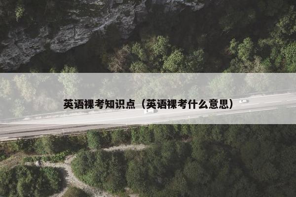 英语裸考知识点（英语裸考什么意思）