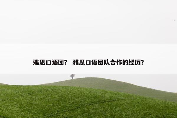 雅思口语团？ 雅思口语团队合作的经历？