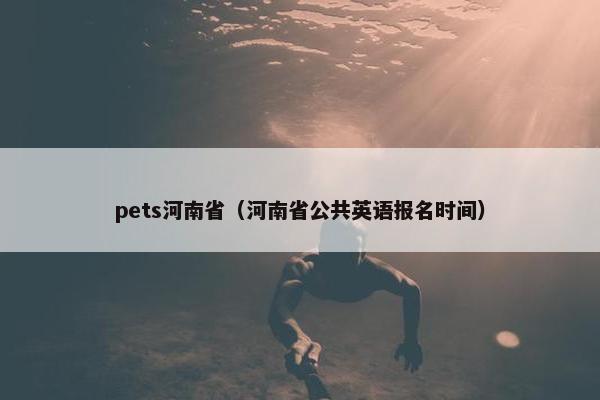 pets河南省（河南省公共英语报名时间）